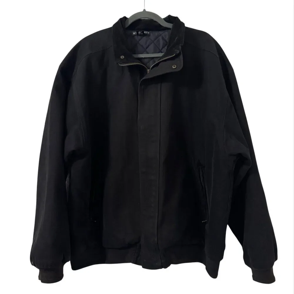 Rare Vintage Nike‎ Golf Quilt Lined Full Zip Bomber Jacket Mens XL 90s Y2K Suede